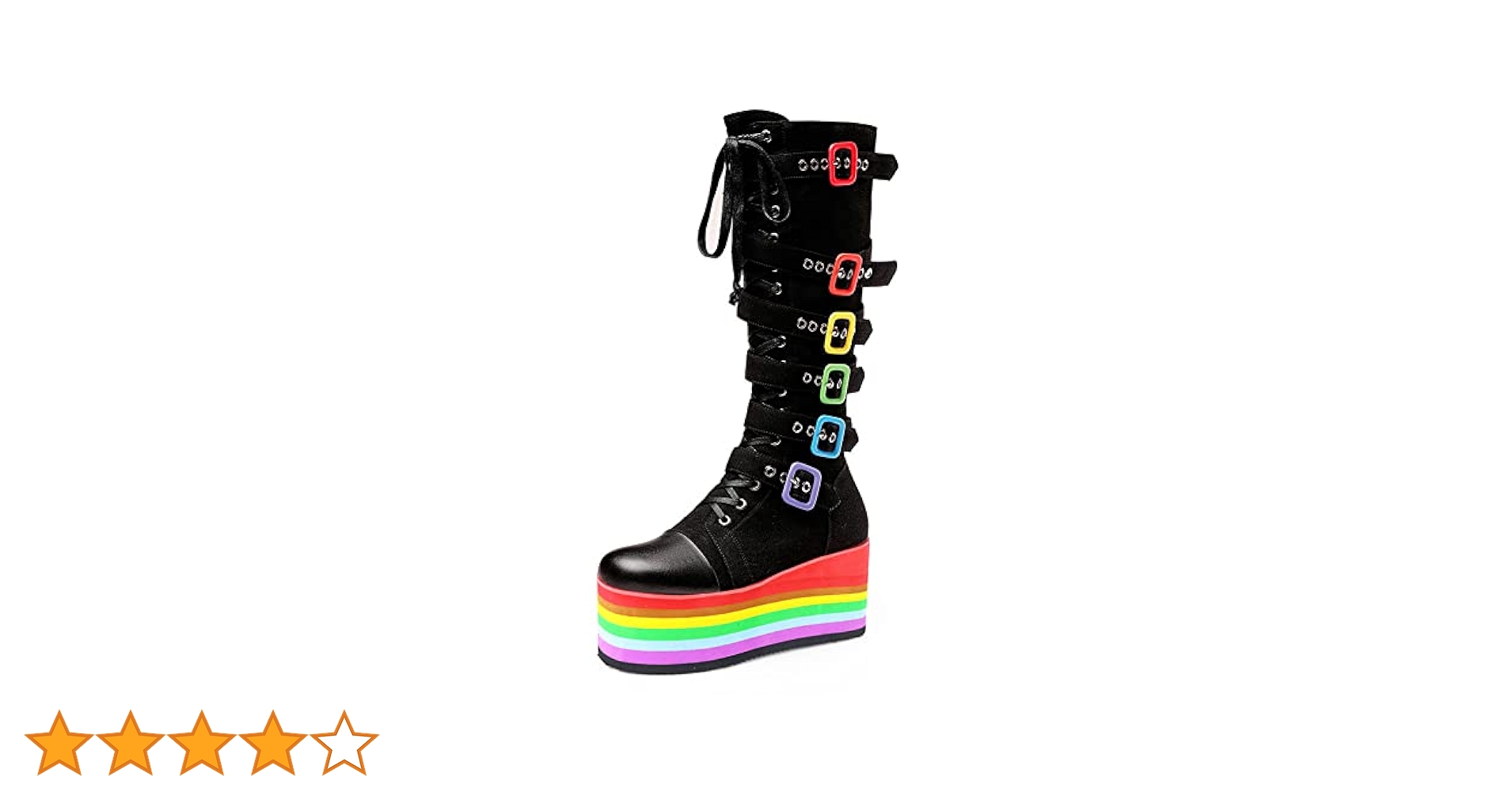 CELNEPHO Knee High Platform Boots For Women Fashion Gothic